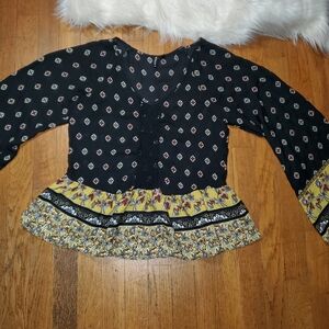 Heartsoul Black Blouse with Ruffles